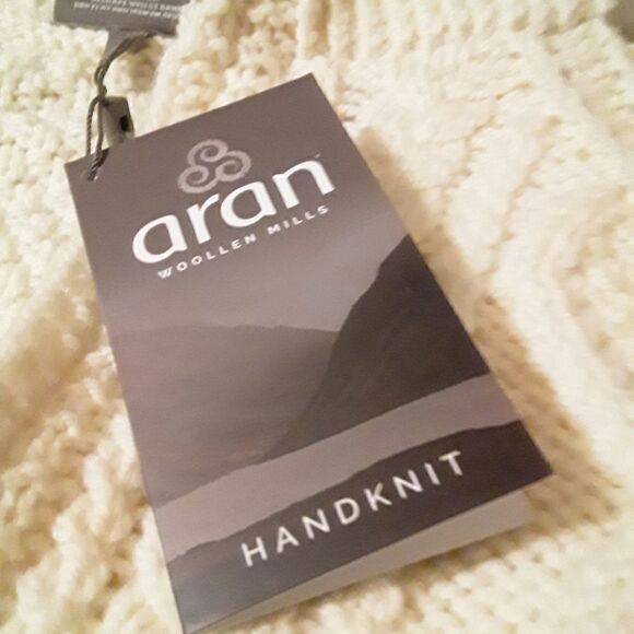 NWT Aran Island  Handknit  Cardigan SIze Mens S 100% Merino Wool Made in Ireland - Picture 10 of 11
